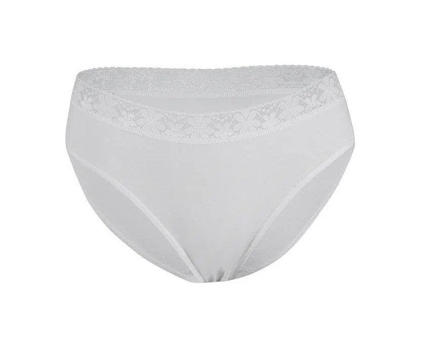 Yıldız 3526 Beyaz Beli Dantelli Kadın Bikini Külot - BEYAZ