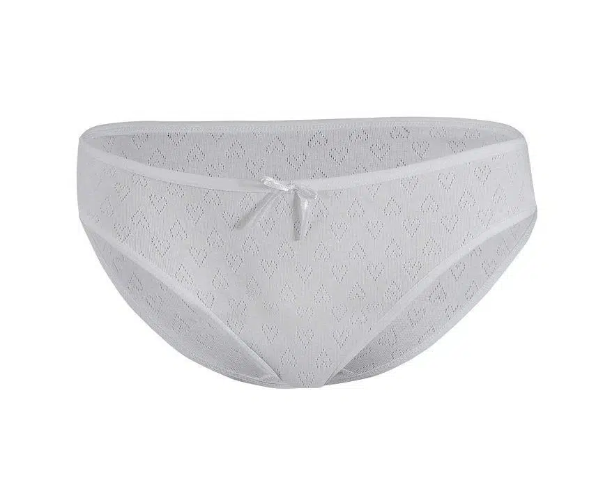 Yıldız 3575 Beyaz Kalpli Kadın Bikini Külot - BEYAZ