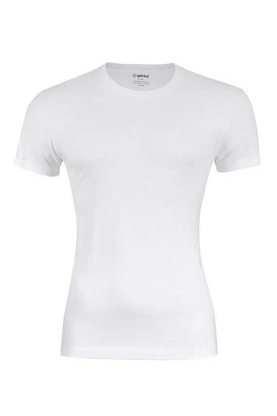 Yıldız 90 Likralı Kısa Kollu Erkek T-Shirt Atlet - BEYAZ