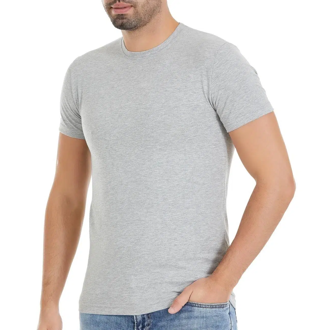 Yıldız 92 Gri Likralı Kısa Kollu Erkek T-Shirt Atlet - GRİ