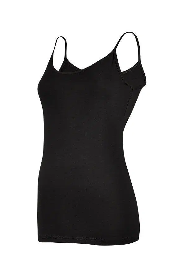 Yıldız Kadın Siyah Likralı İp Askılı Pamuklu Atlet - SİYAH